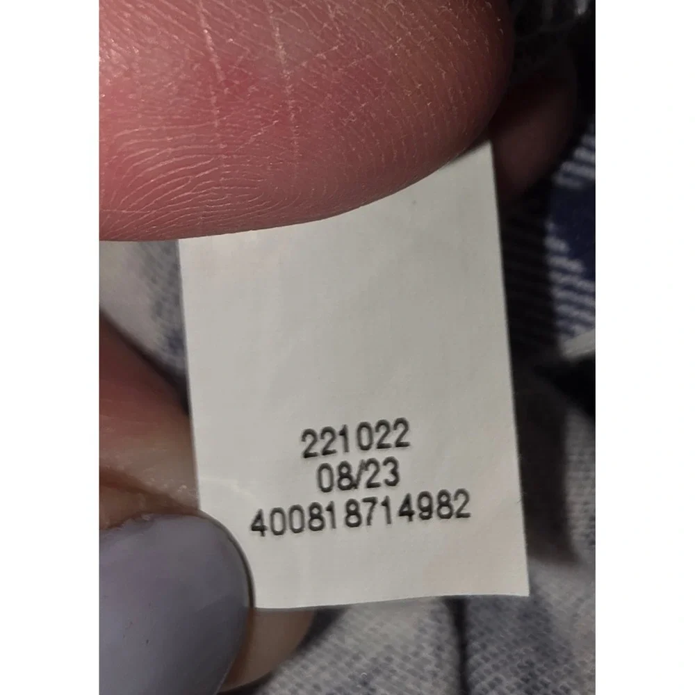 Croft & Barrow Blue White Gingham Sleeveless Nightgown Lace Trim Large